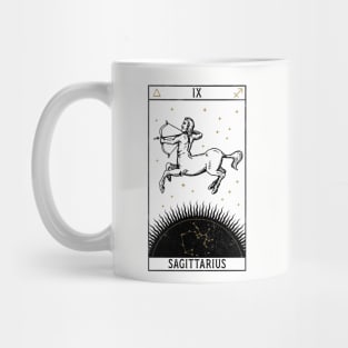 Sagittarius Distressed Goth Tarot Zodiac Sign Mug